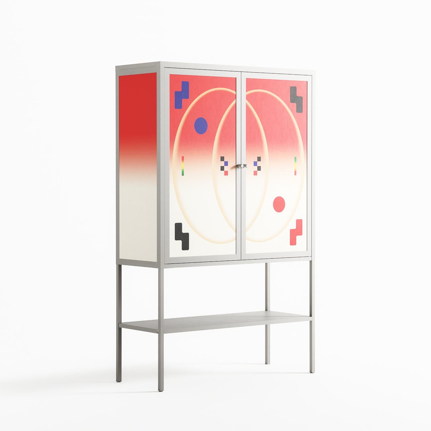 Parallel Mirage - Loft Cabinet - Oluwaseyi Samuel Adebayo  - Chalk - Overlay Metal
