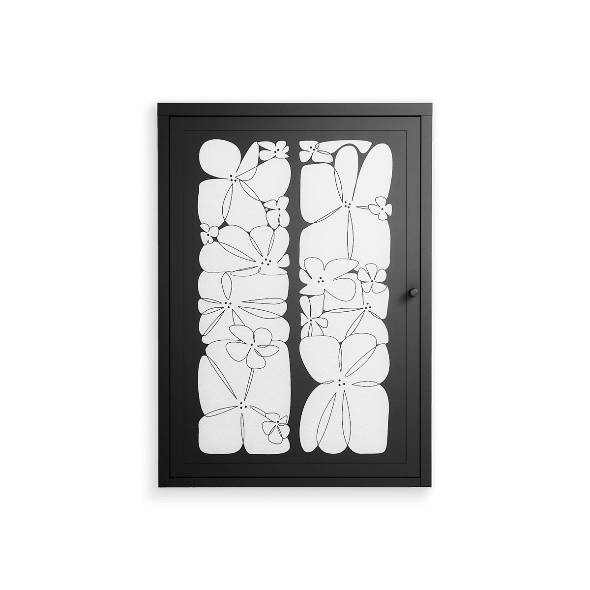 White Flowers - Wall Cabinet - Konrad Blaszczyk - Antracite - Overlay Metal