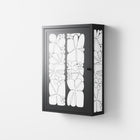 White Flowers - Wall Cabinet - Konrad Blaszczyk - Antracite - Overlay Metal