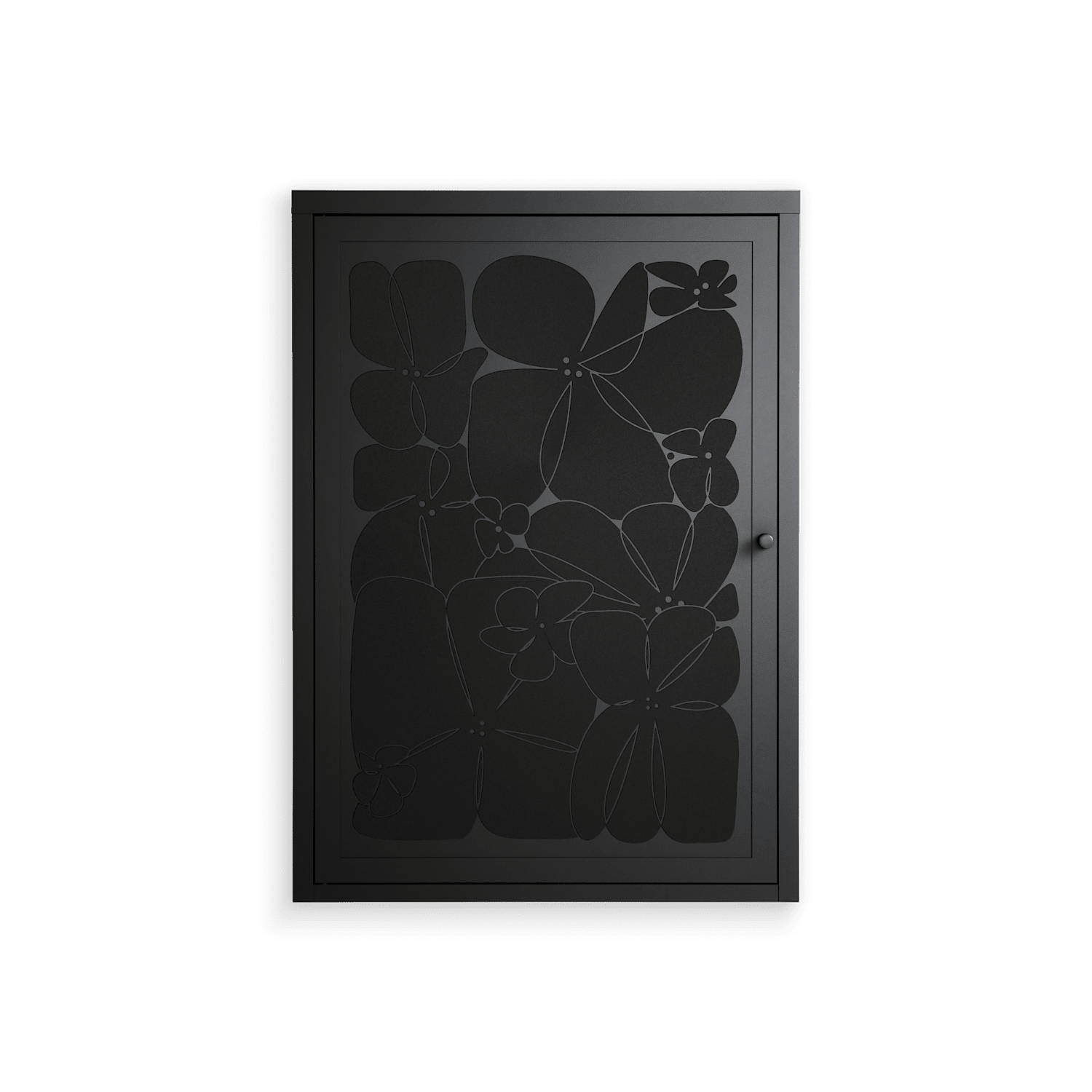 Black Flower - Wall Cabinet - Konrad Blaszczyk - Antracite - Overlay Metal