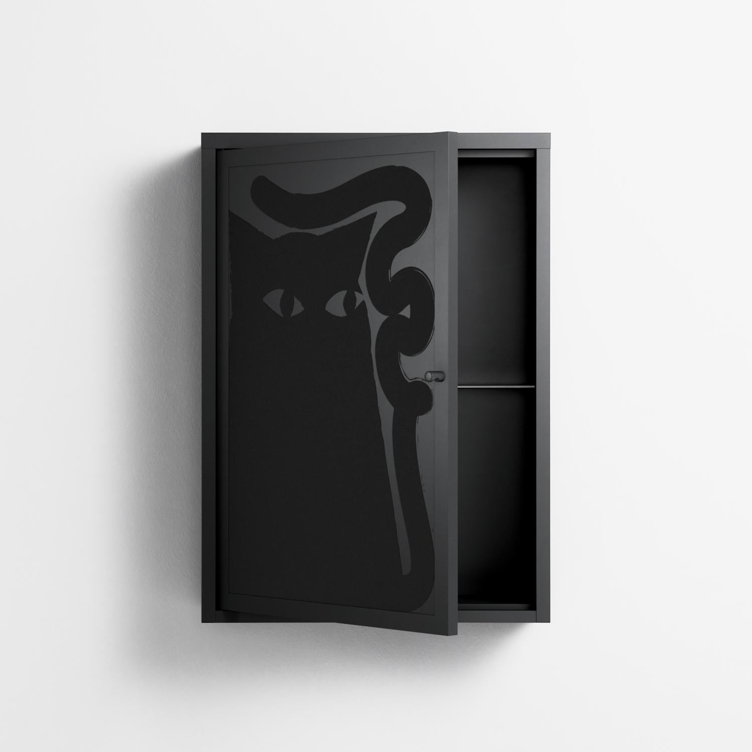Black Cat - Wall Cabinet - Konrad Blaszczyk - Antracite - Overlay Metal