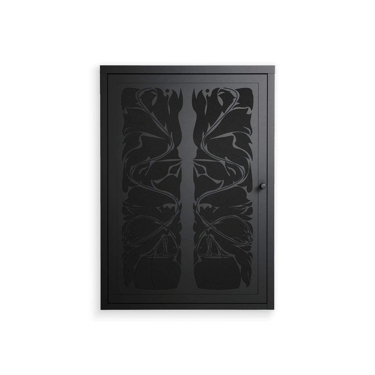 Black Potted Plant - Wall Cabinet - Konrad Blaszczyk - Antracite - Overlay Metal