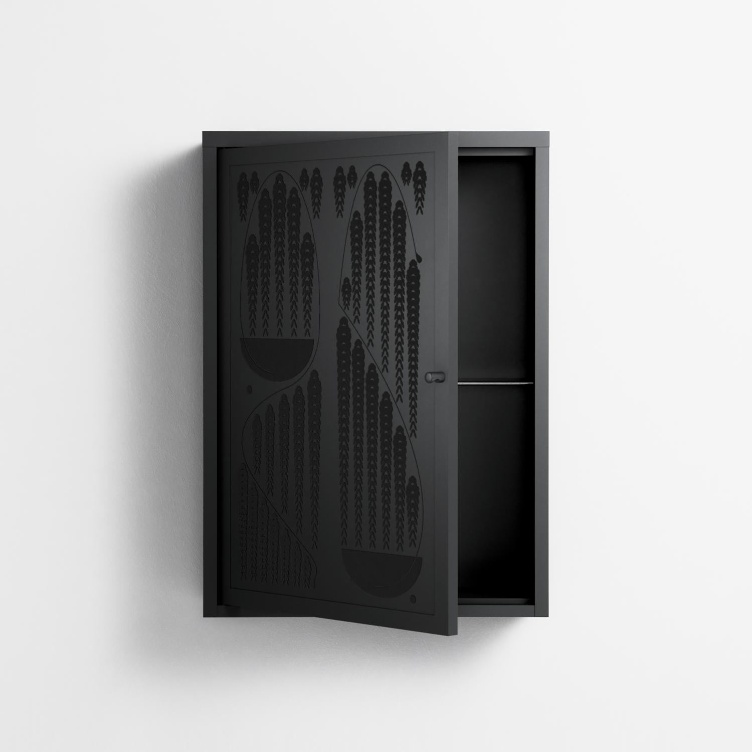 Black Fern - Wall Cabinet - Konrad Blaszczyk - Antracite - Overlay Metal