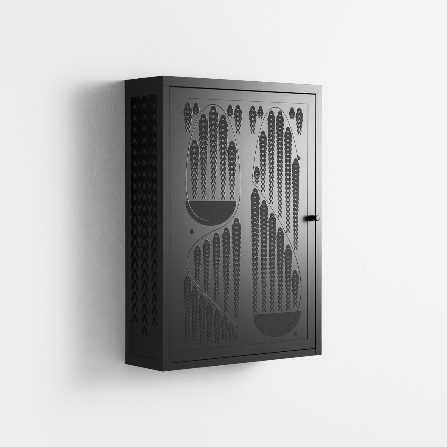Black Fern - Wall Cabinet - Konrad Blaszczyk - Antracite - Overlay Metal