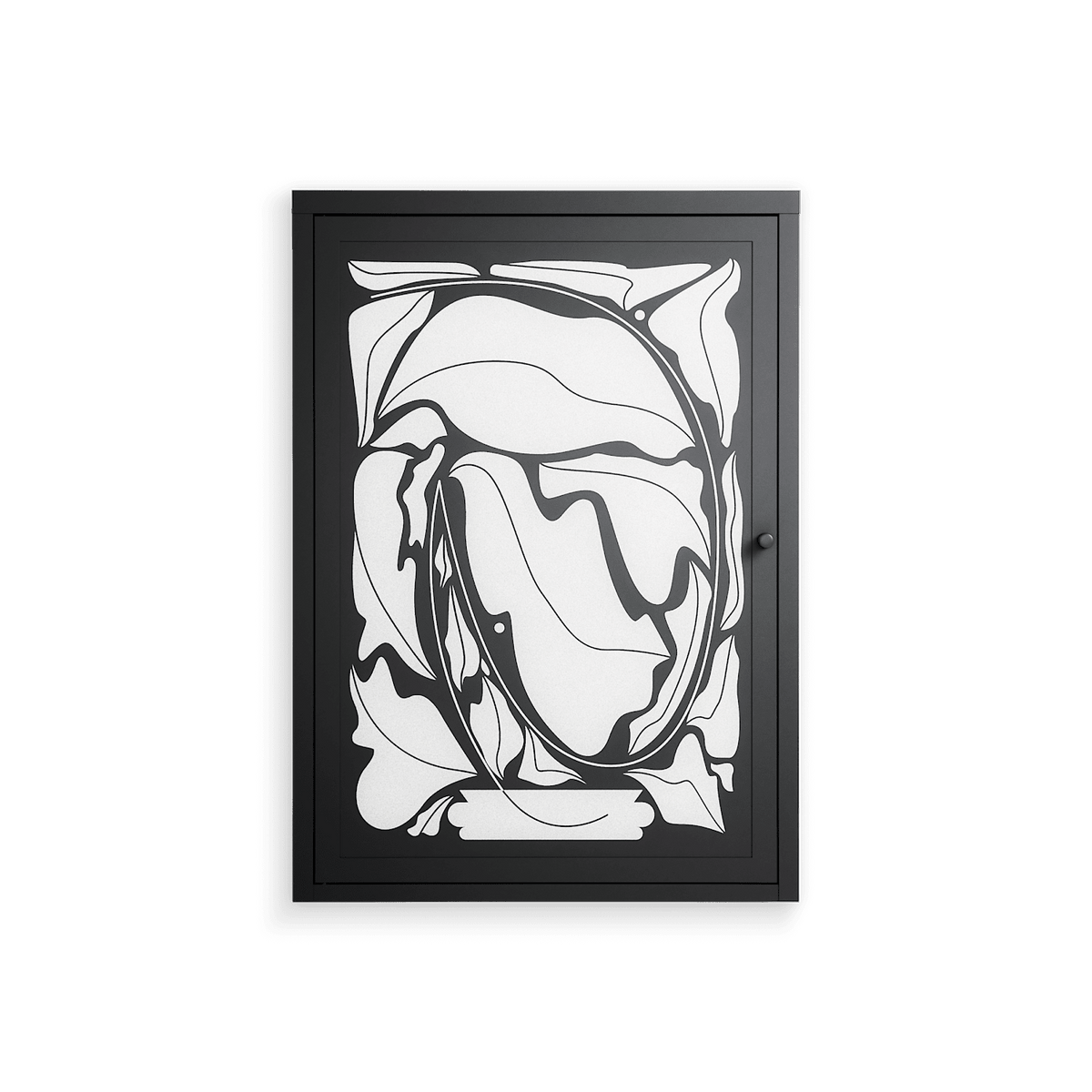 White Potted Plant - Wall Cabinet - Konrad Blaszczyk - Antracite - Overlay Metal
