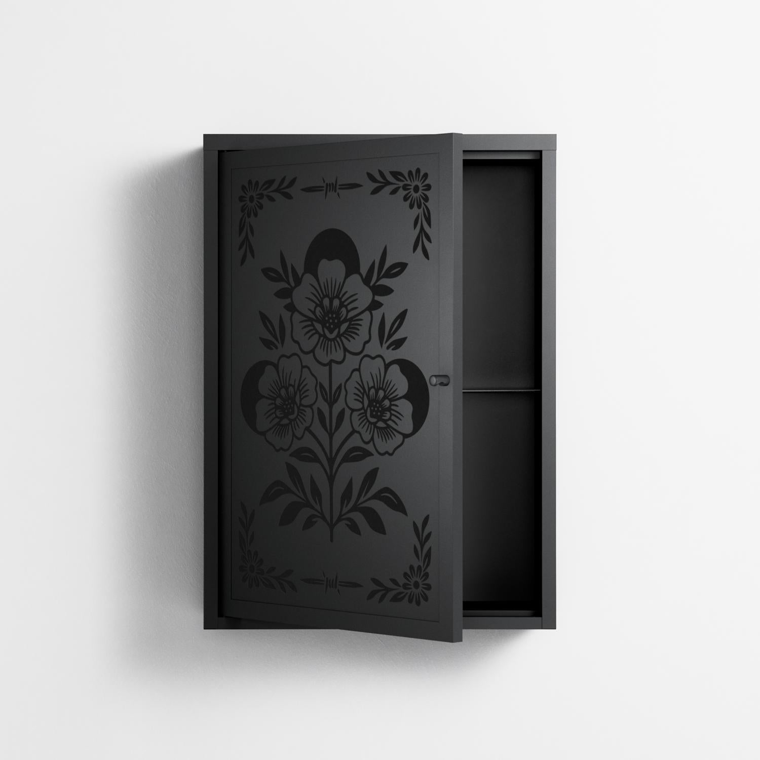Barbed Bloom - Wall Cabinet - Daphna Sebbane - Antracite - Overlay Metal