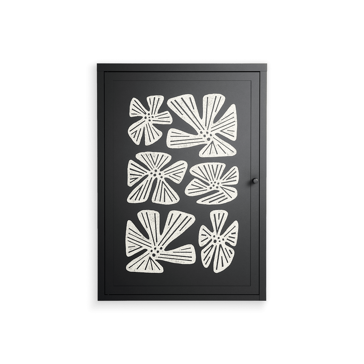 Blue Flower - Wall Cabinet - Magdalena Marchocka - Antracite - Overlay Metal