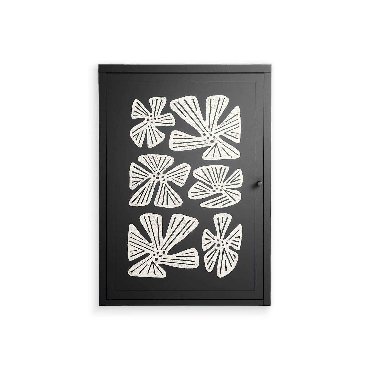 Blue Flower - Wall Cabinet - Magdalena Marchocka - Antracite - Overlay Metal