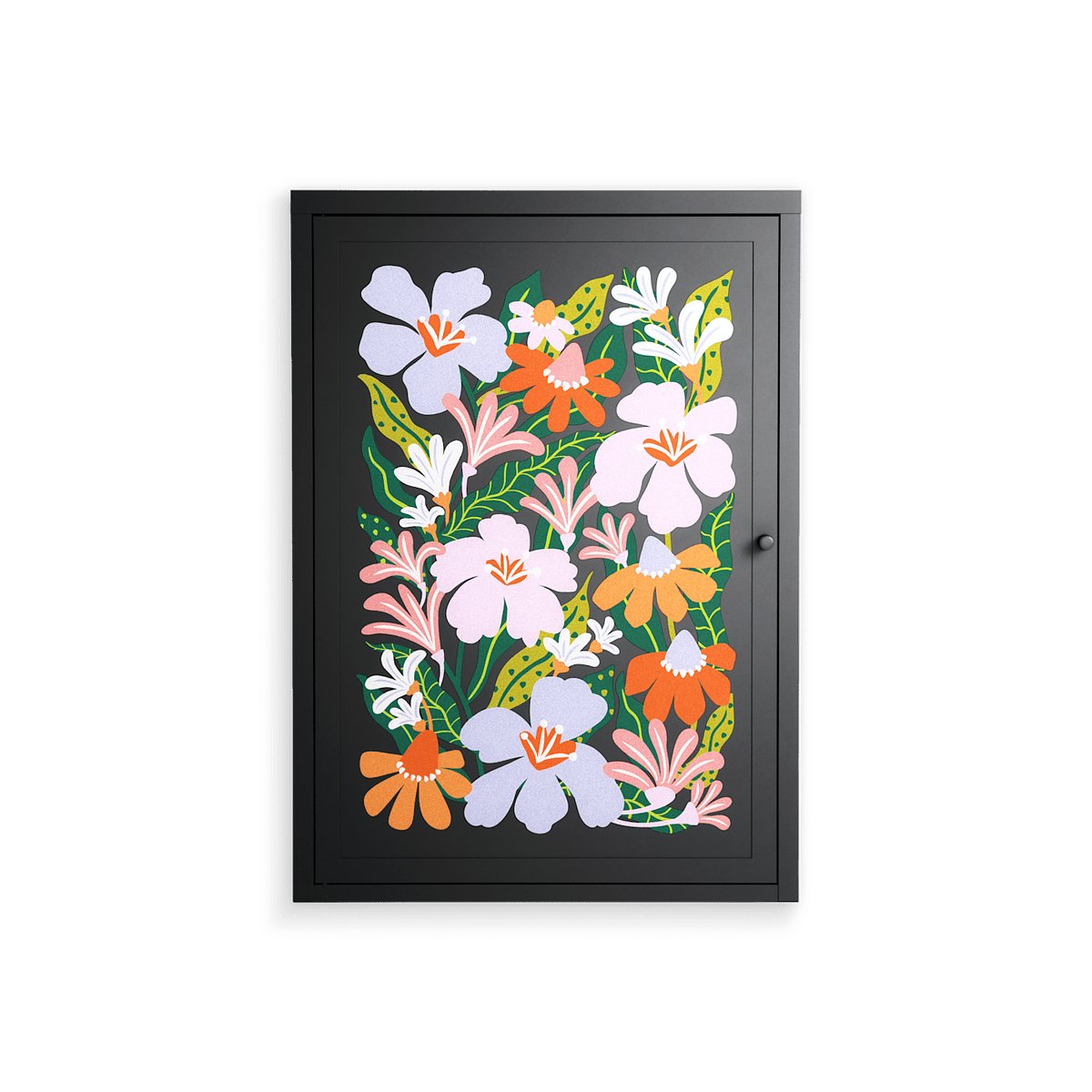 Floral Delight - Wall Cabinet - Sandra Hutter - Antracite - Overlay Metal
