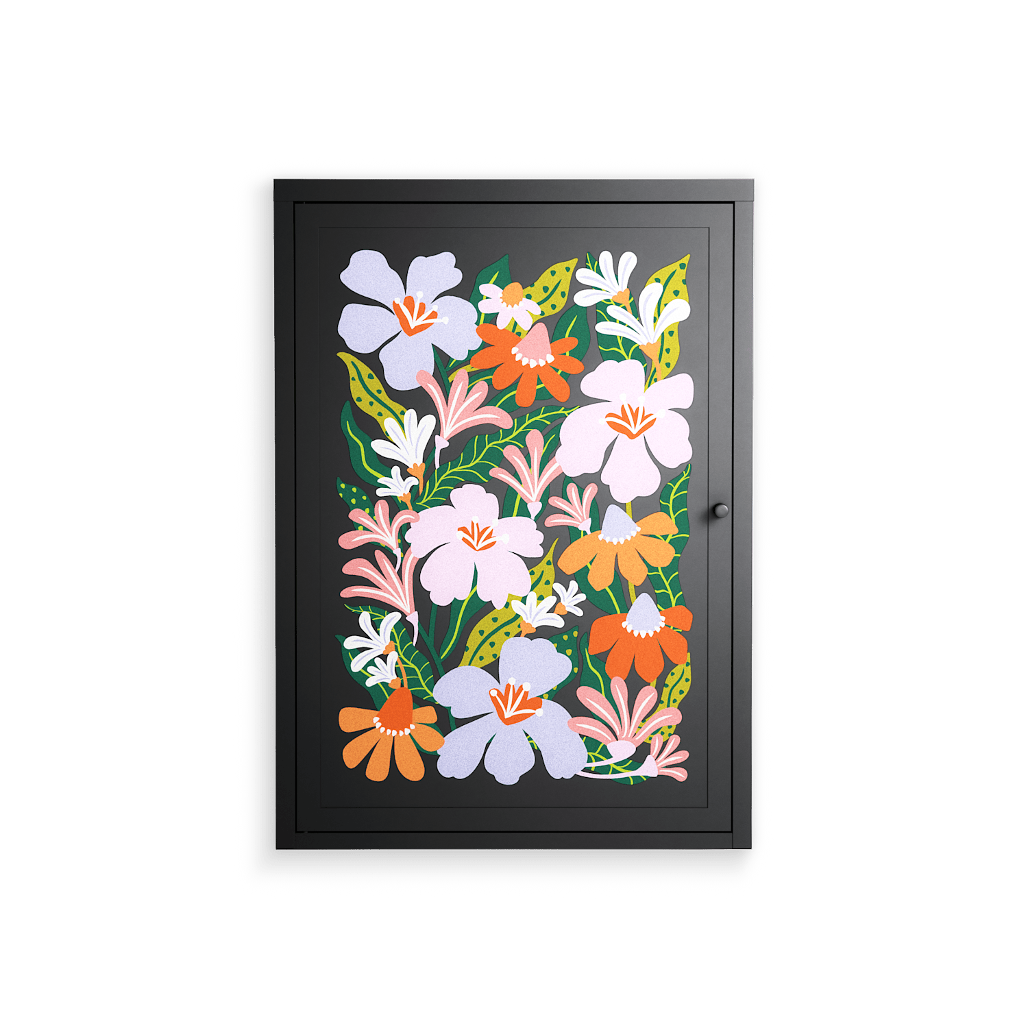 Floral Delight - Wall Cabinet - Sandra Hutter - Antracite - Overlay Metal