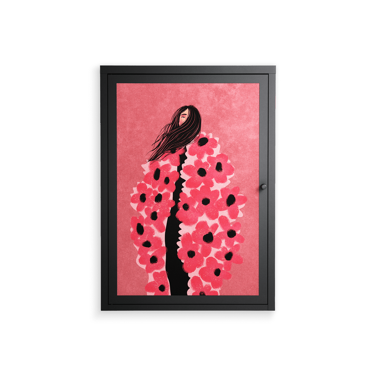 Covered in Flowers - Wall Cabinet - Raissa Oltmanns - Antracite - Overlay Metal