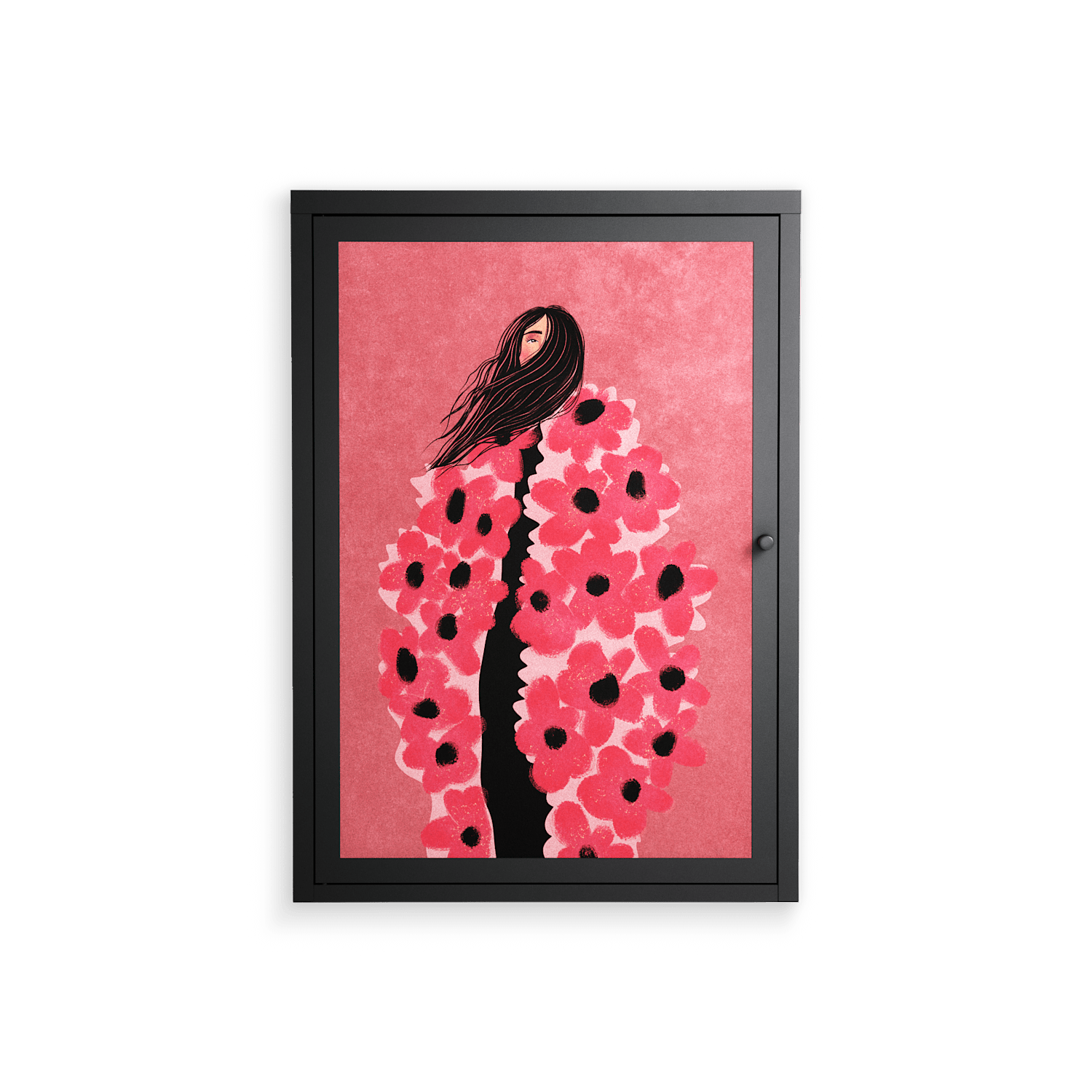 Covered in Flowers - Wall Cabinet - Raissa Oltmanns - Antracite - Overlay Metal