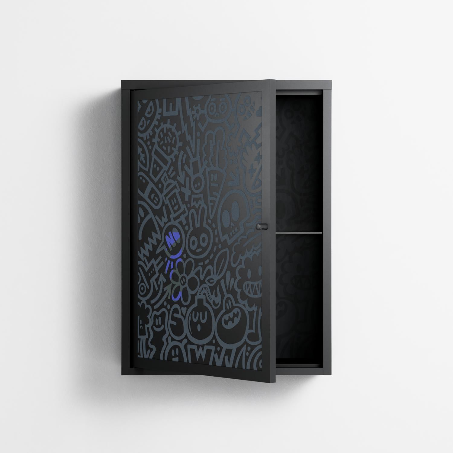Thick Lines Good Times - Wall Cabinet - Craig Watkins - Antracite - Overlay Metal