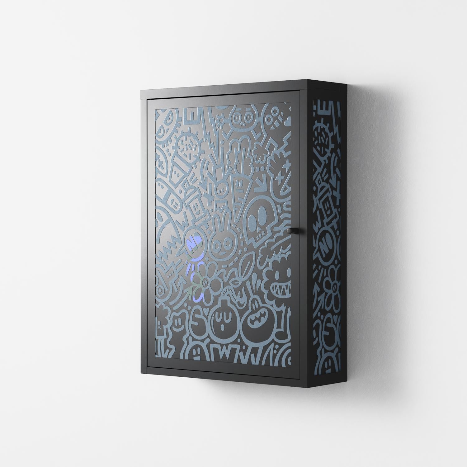 Thick Lines Good Times - Wall Cabinet - Craig Watkins - Antracite - Overlay Metal