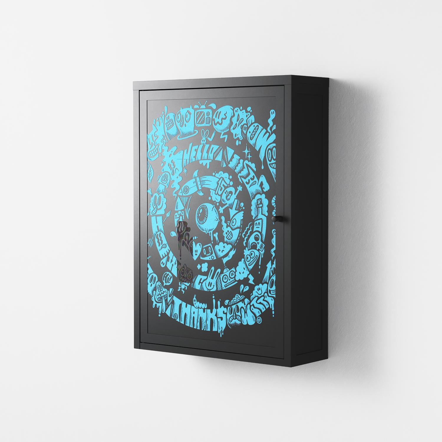 The Circles Of My Mind - Wall Cabinet - Craig Watkins - Antracite - Overlay Metal