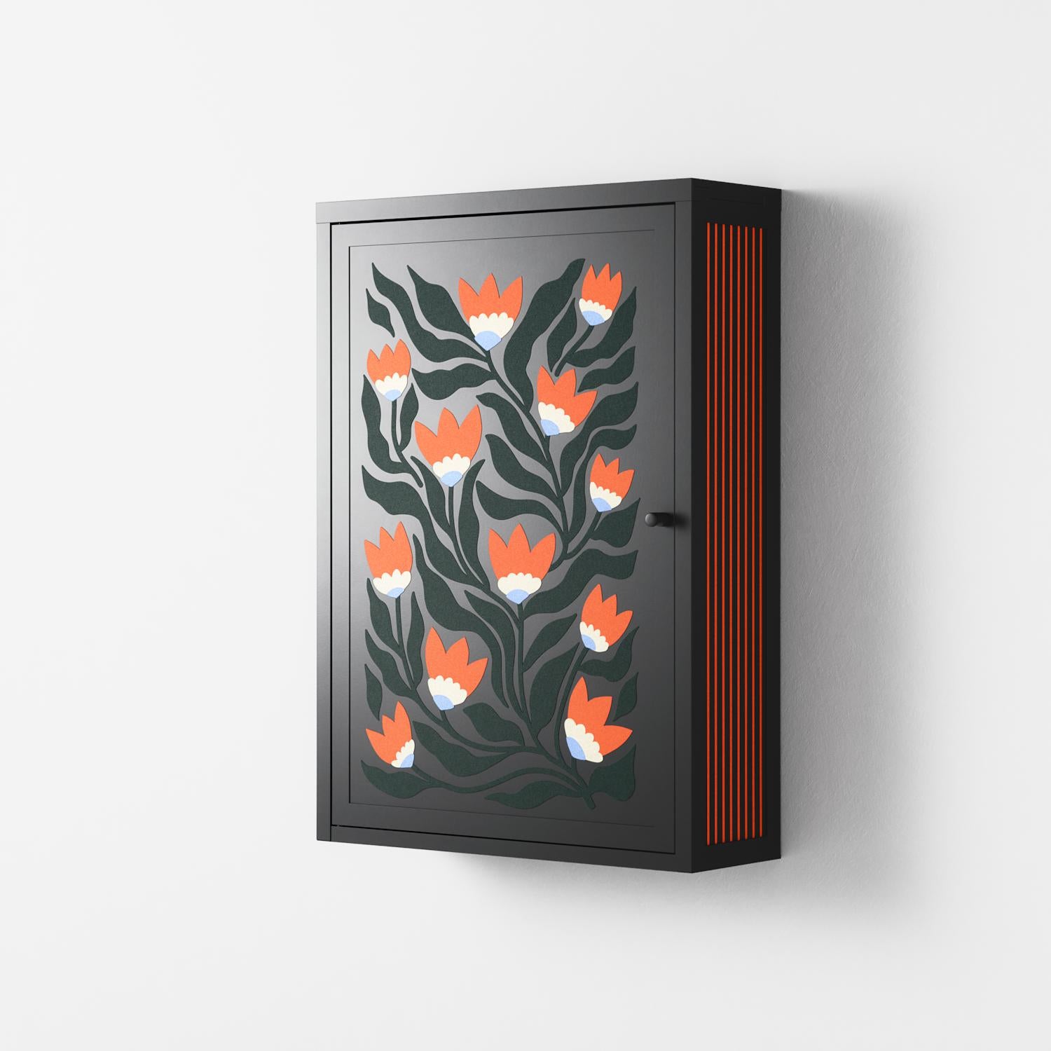 Blooming Folk Garden - Wall Cabinet - Sandra Hutter - Antracite - Overlay Metal