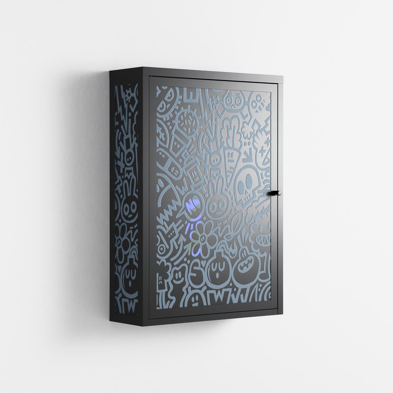 Thick Lines Good Times - Wall Cabinet - Craig Watkins - Antracite - Overlay Metal