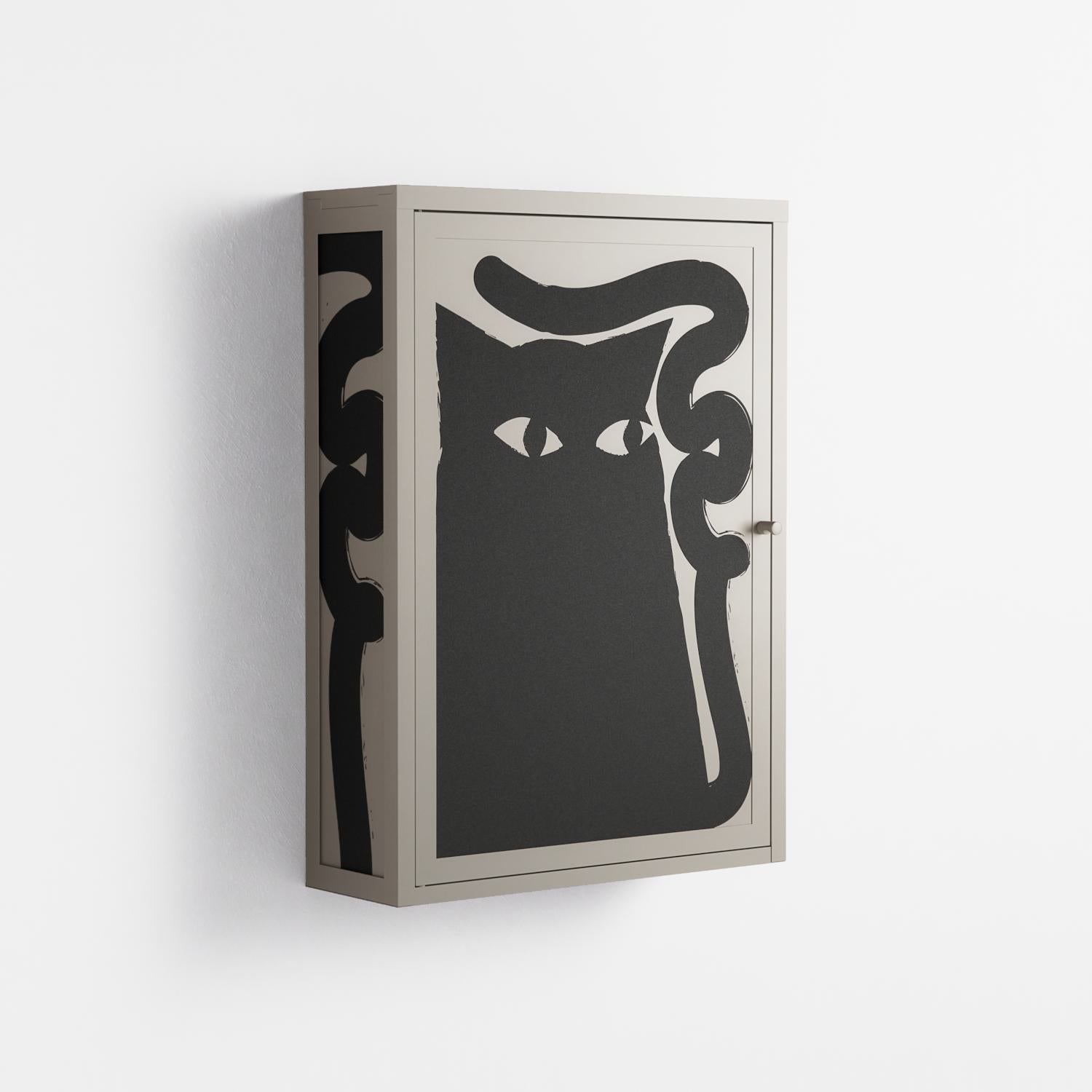 Black Cat - Wall Cabinet - Konrad Blaszczyk - Pebble - Overlay Metal