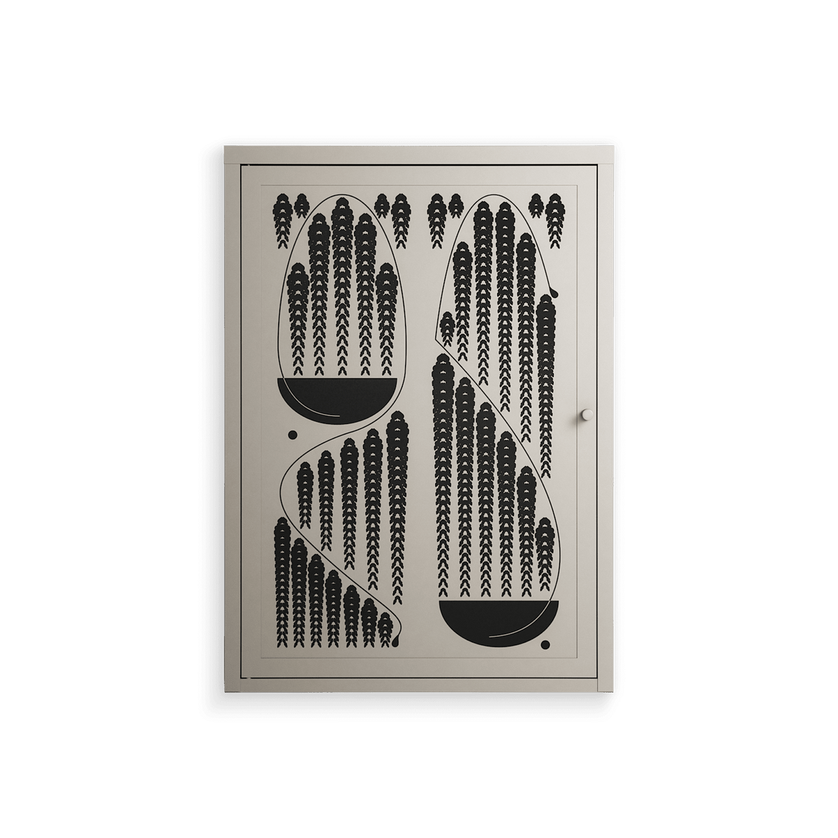 Black Fern - Wall Cabinet - Konrad Blaszczyk - Pebble - Overlay Metal
