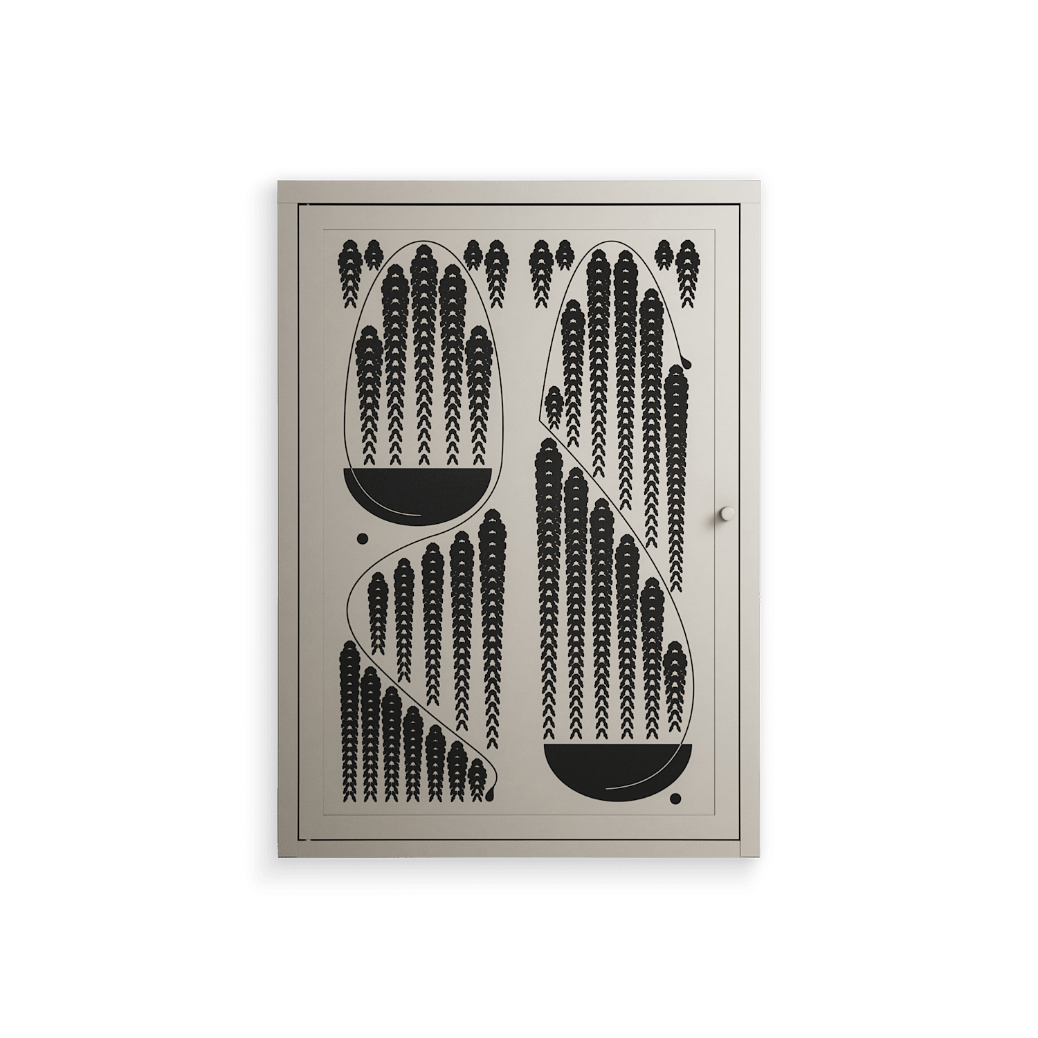 Black Fern - Wall Cabinet - Konrad Blaszczyk - Pebble - Overlay Metal