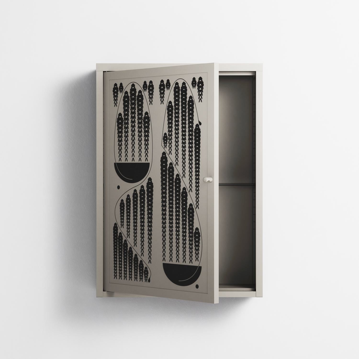 Black Fern - Wall Cabinet - Konrad Blaszczyk - Pebble - Overlay Metal