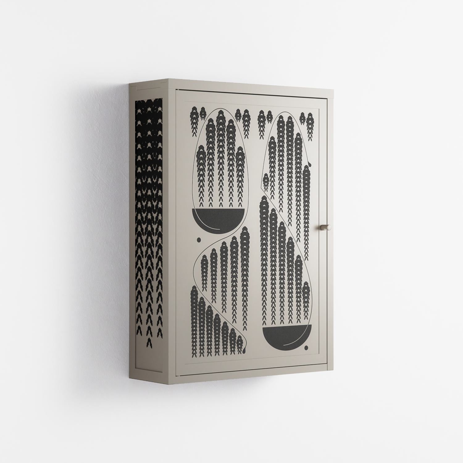 Black Fern - Wall Cabinet - Konrad Blaszczyk - Pebble - Overlay Metal