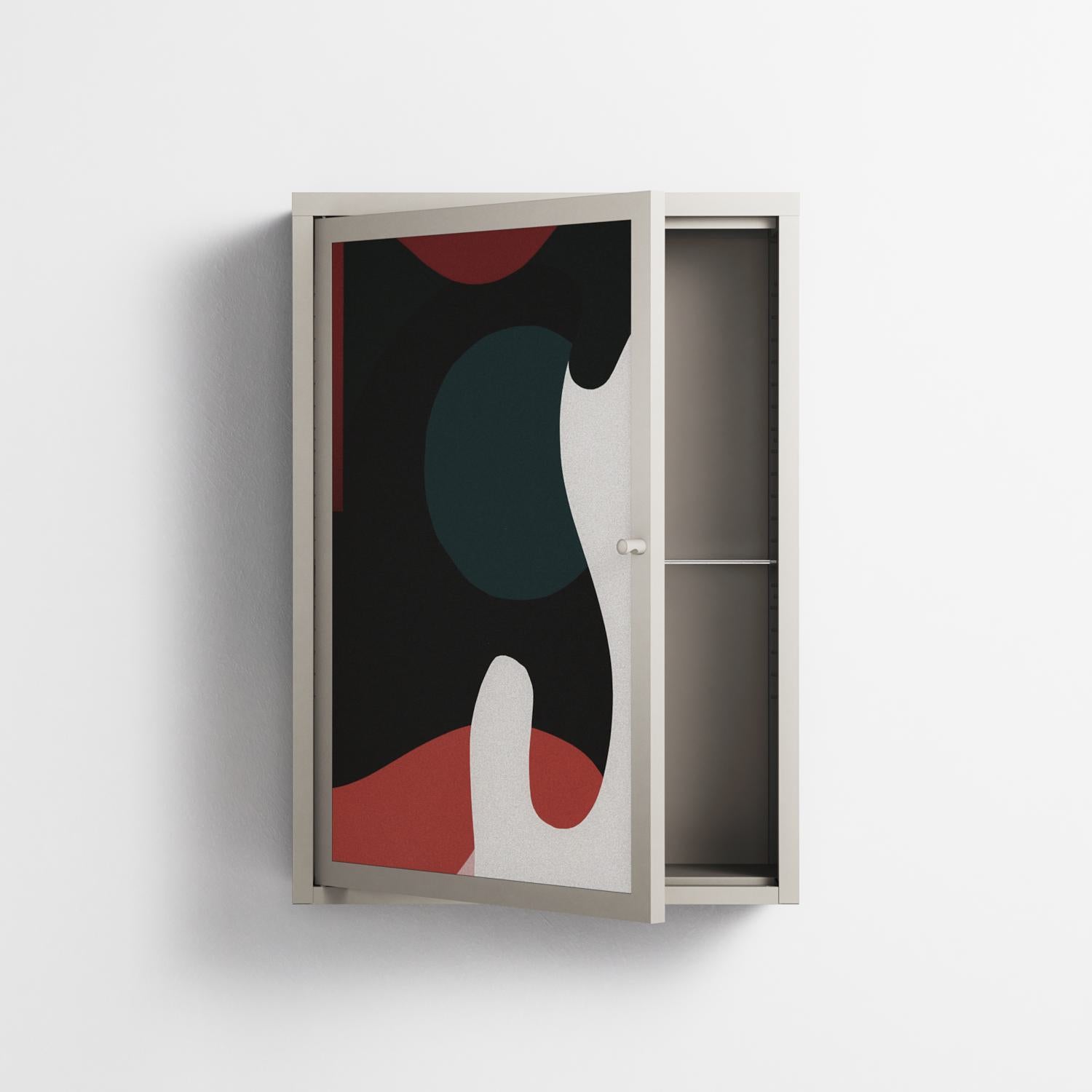 Plume - Wall Cabinet - Rikki Hewitt - Pebble - Overlay Metal