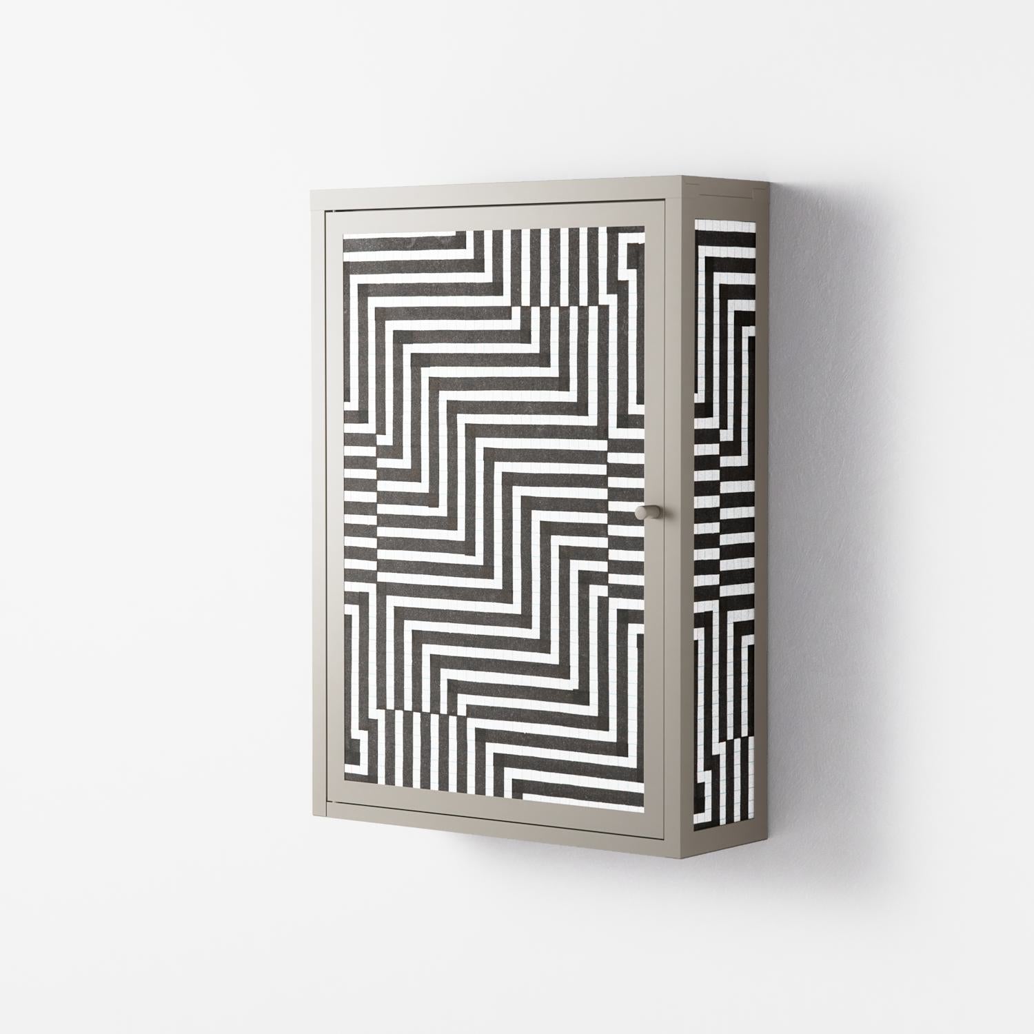 Rectangle In Rectangle - Wall Cabinet - Guido De Boer - Pebble - Overlay Metal