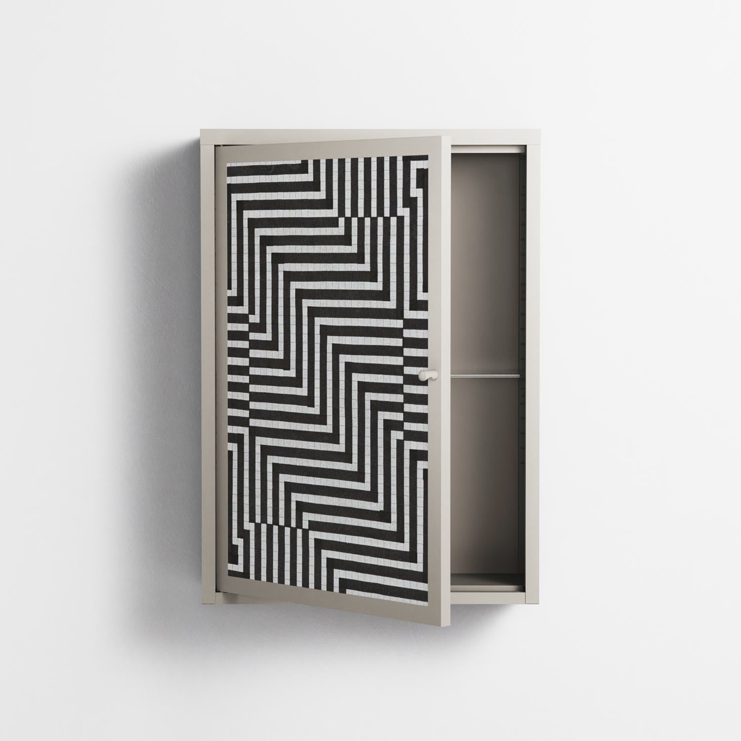 Rectangle In Rectangle - Wall Cabinet - Guido De Boer - Pebble - Overlay Metal
