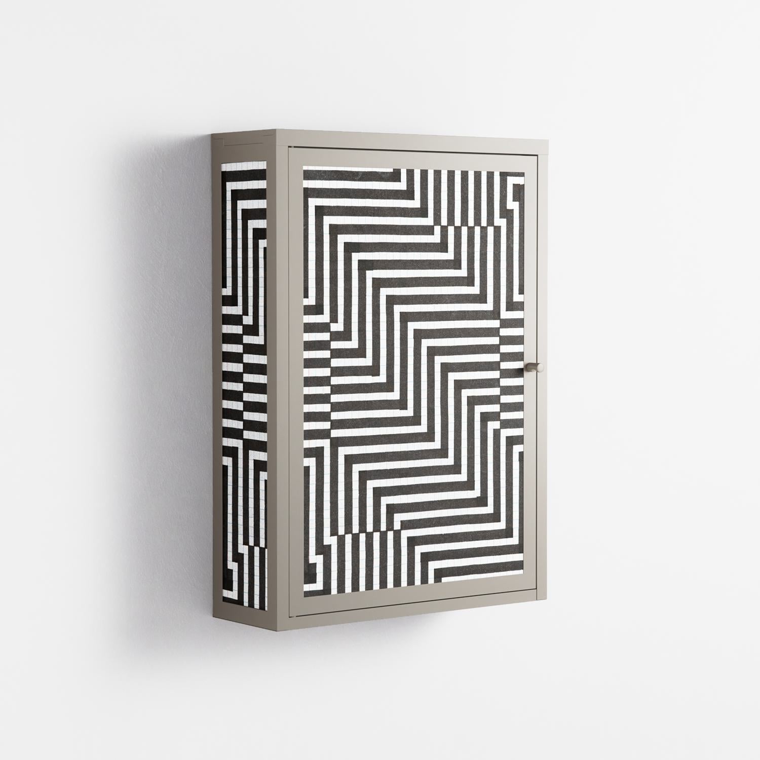 Rectangle In Rectangle - Wall Cabinet - Guido De Boer - Pebble - Overlay Metal