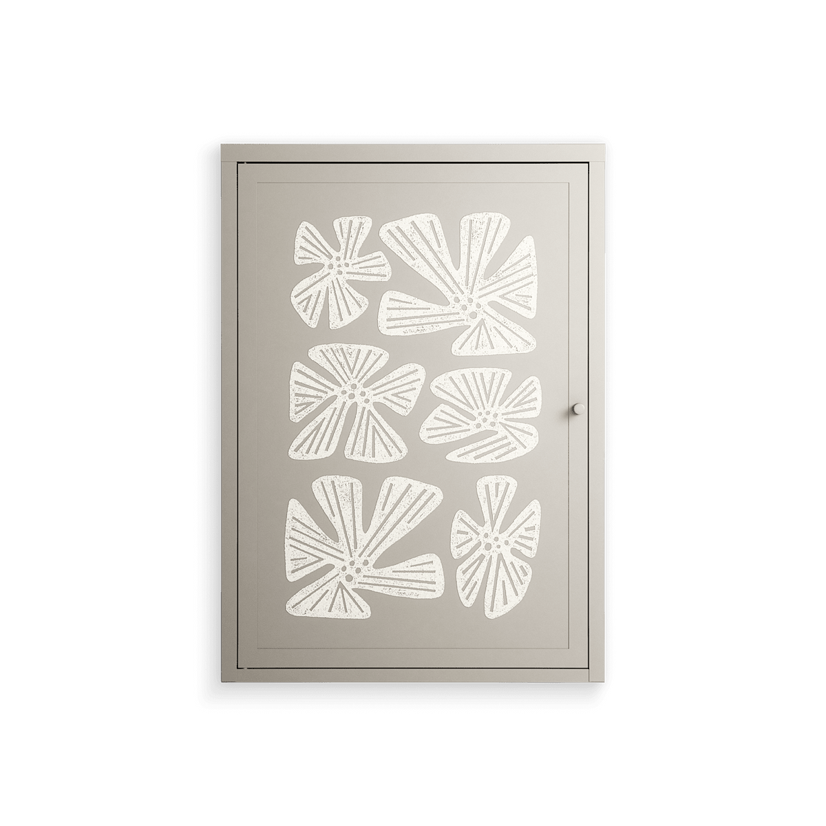Blue Flower - Wall Cabinet - Magdalena Marchocka - Pebble - Overlay Metal