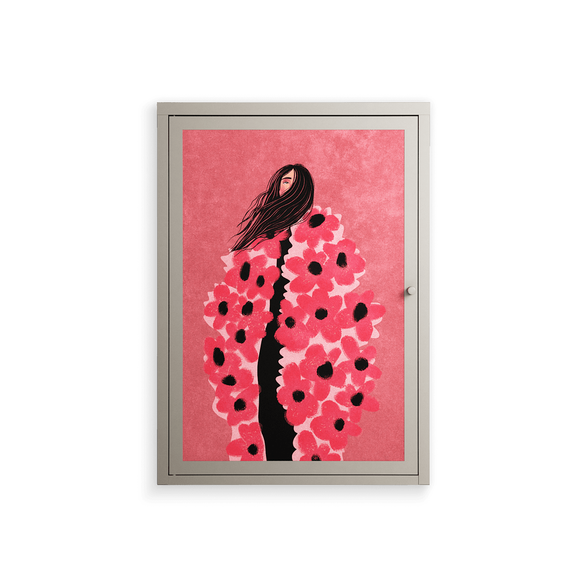 Covered in Flowers - Wall Cabinet - Raissa Oltmanns - Pebble - Overlay Metal