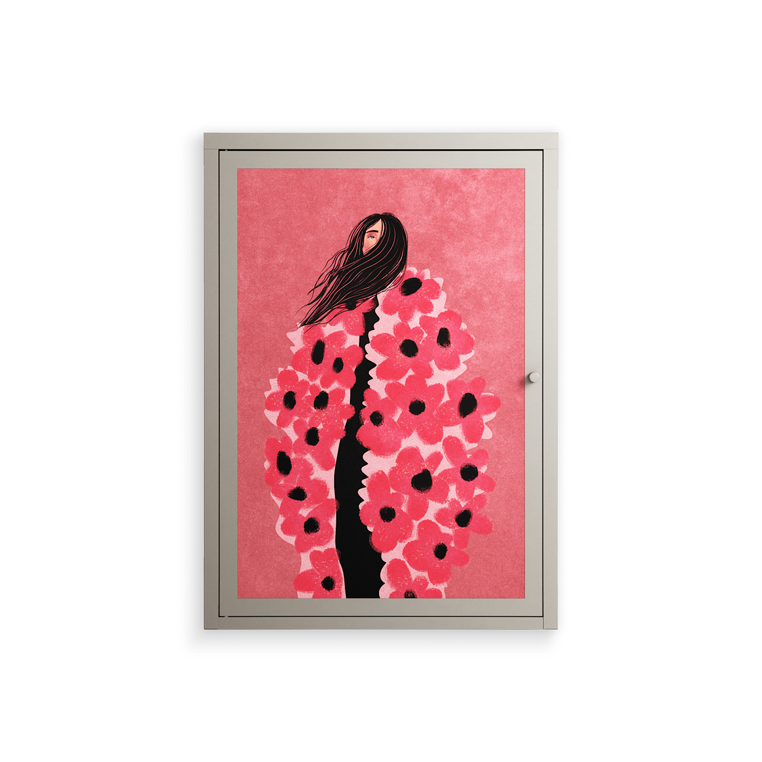 Covered in Flowers - Wall Cabinet - Raissa Oltmanns - Pebble - Overlay Metal