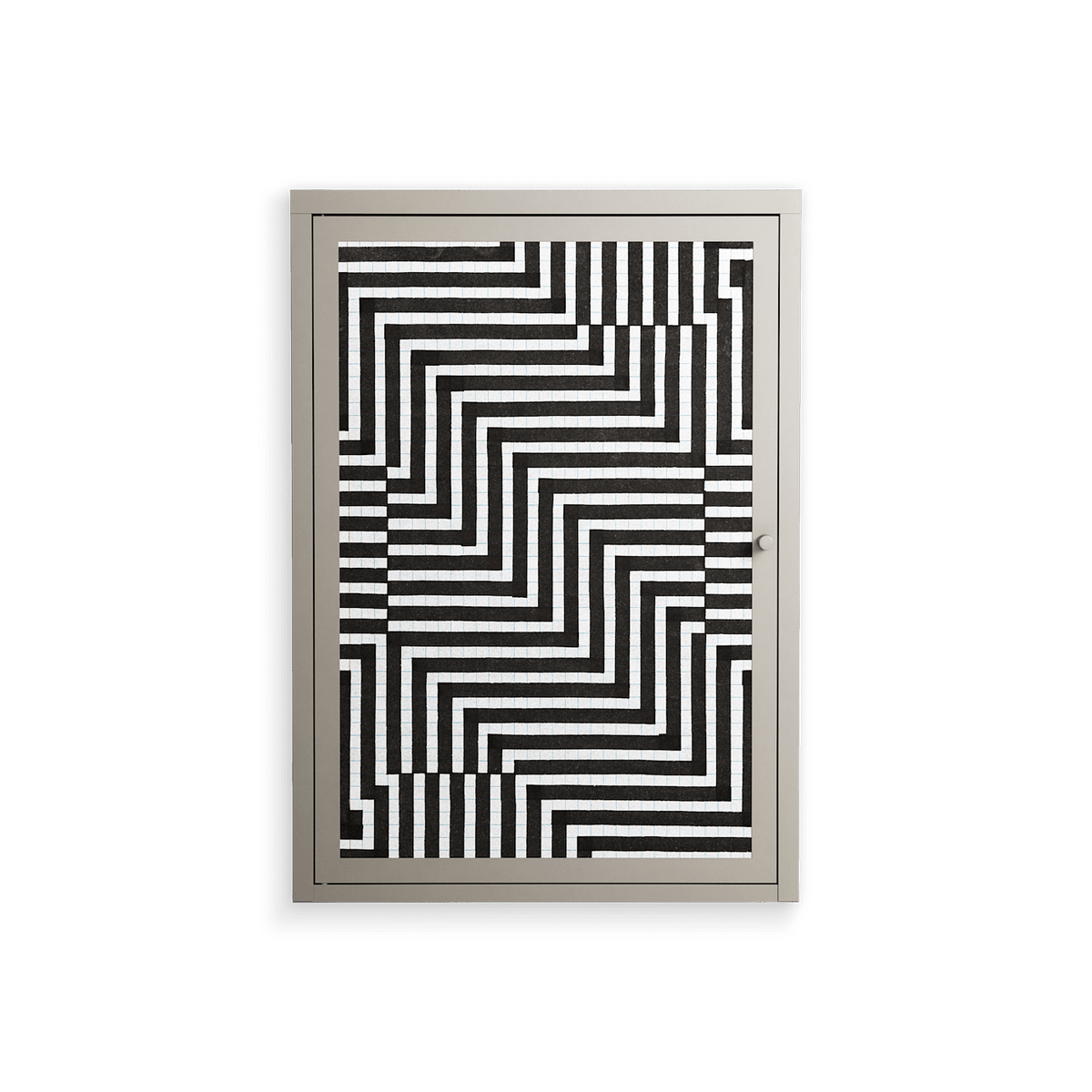 Rectangle In Rectangle - Wall Cabinet - Guido De Boer - Pebble - Overlay Metal