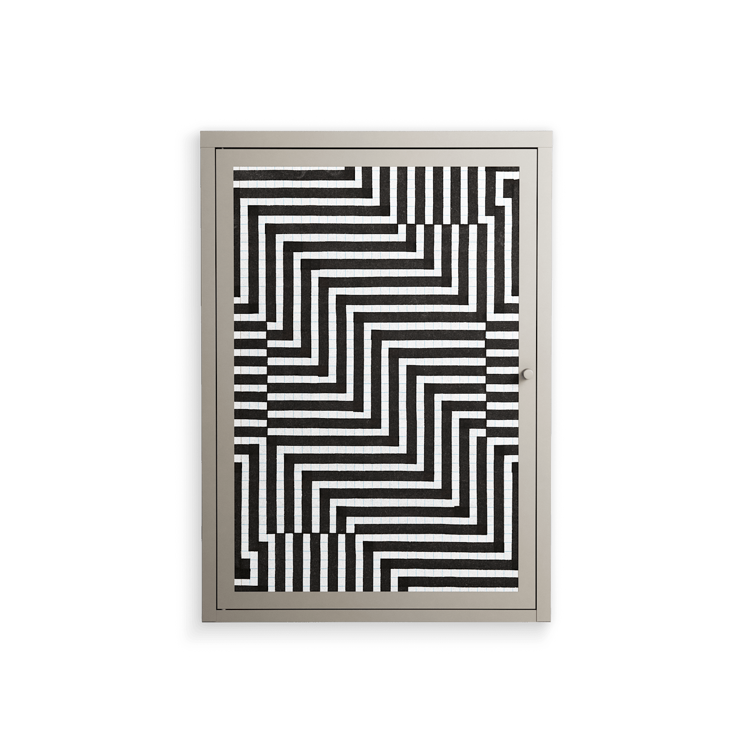 Rectangle In Rectangle - Wall Cabinet - Guido De Boer - Pebble - Overlay Metal