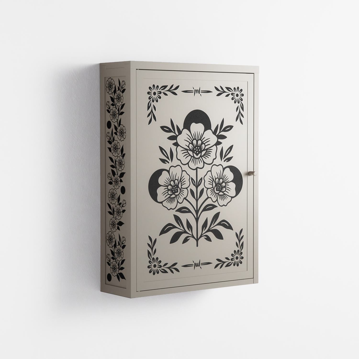 Barbed Bloom - Wall Cabinet - Daphna Sebbane - Pebble - Overlay Metal