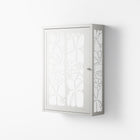 White Flowers - Wall Cabinet - Konrad Blaszczyk - Chalk - Overlay Metal