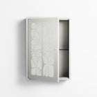 White Flowers - Wall Cabinet - Konrad Blaszczyk - Chalk - Overlay Metal