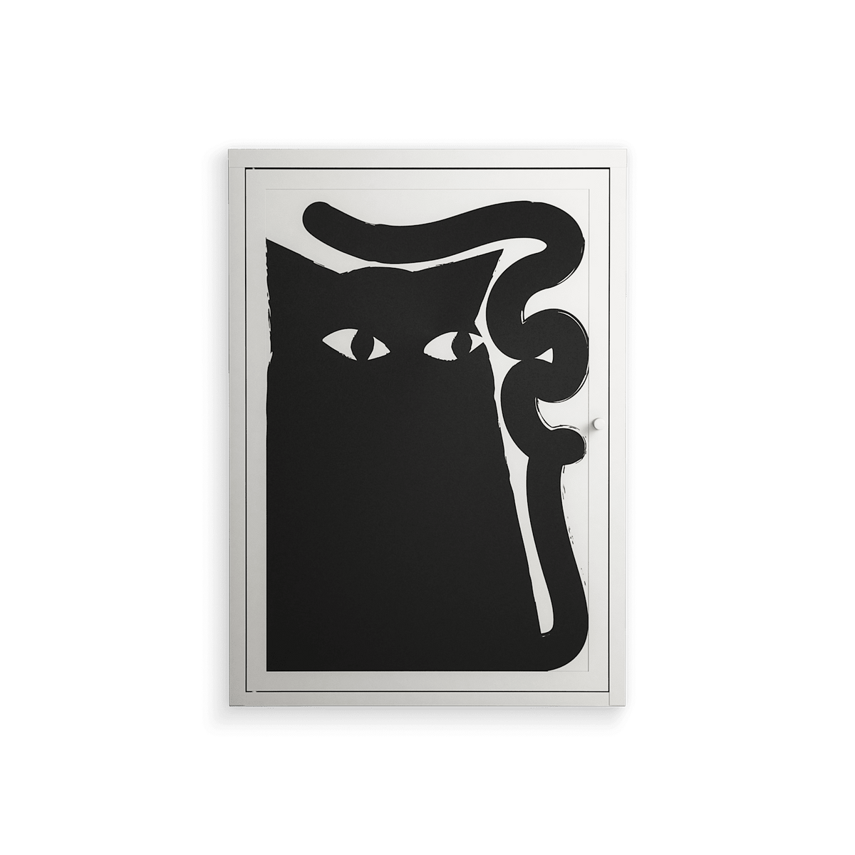 Black Cat - Wall Cabinet - Konrad Blaszczyk - Chalk - Overlay Metal