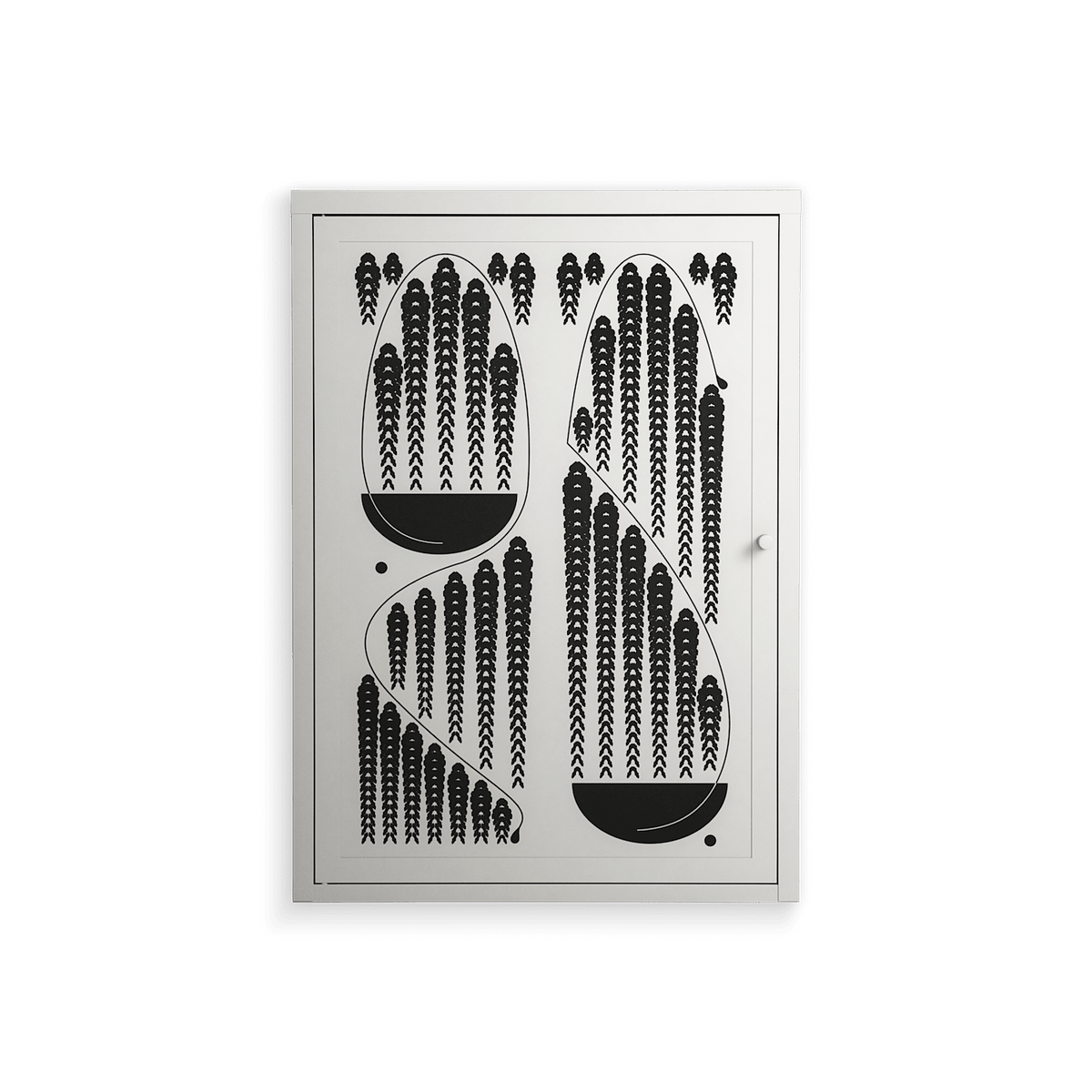 Black Fern - Wall Cabinet - Konrad Blaszczyk - Chalk - Overlay Metal