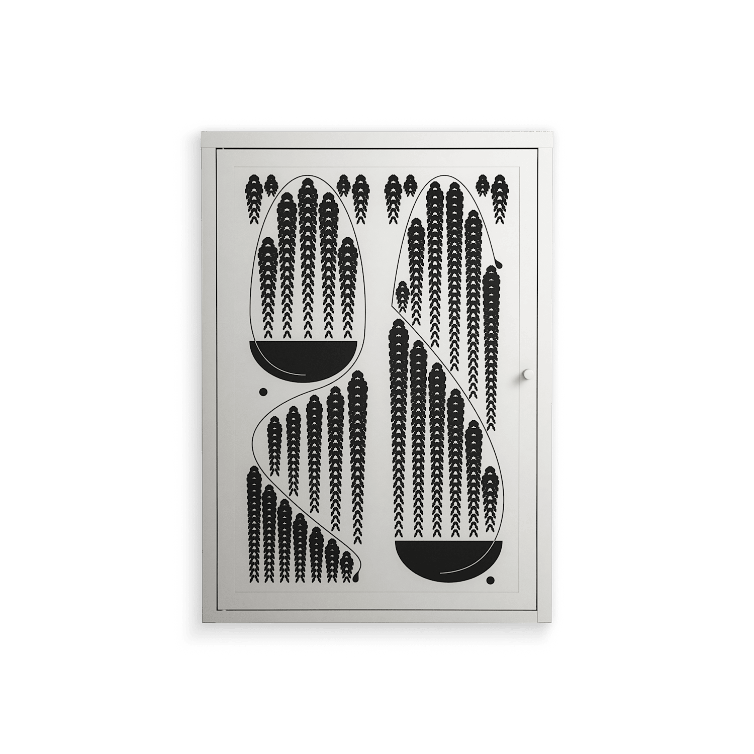 Black Fern - Wall Cabinet - Konrad Blaszczyk - Chalk - Overlay Metal