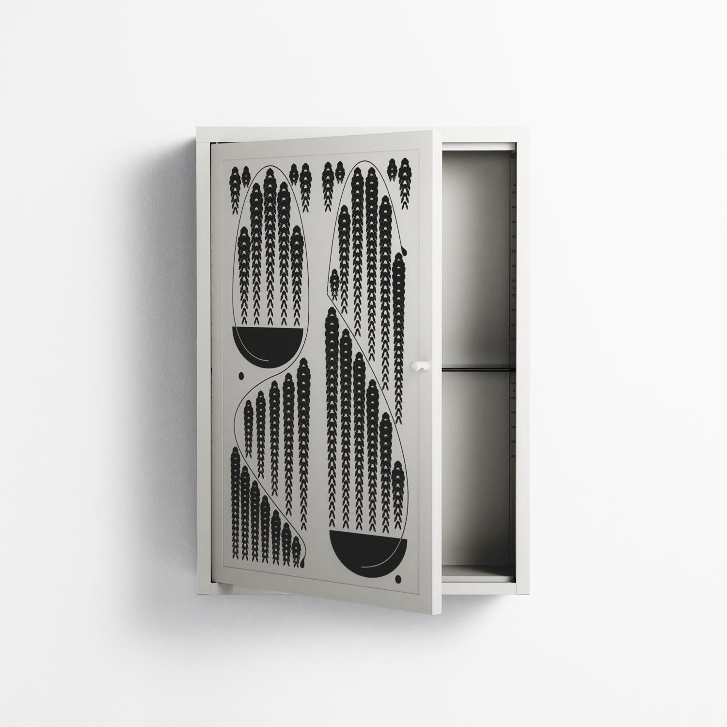 Black Fern - Wall Cabinet - Konrad Blaszczyk - Chalk - Overlay Metal