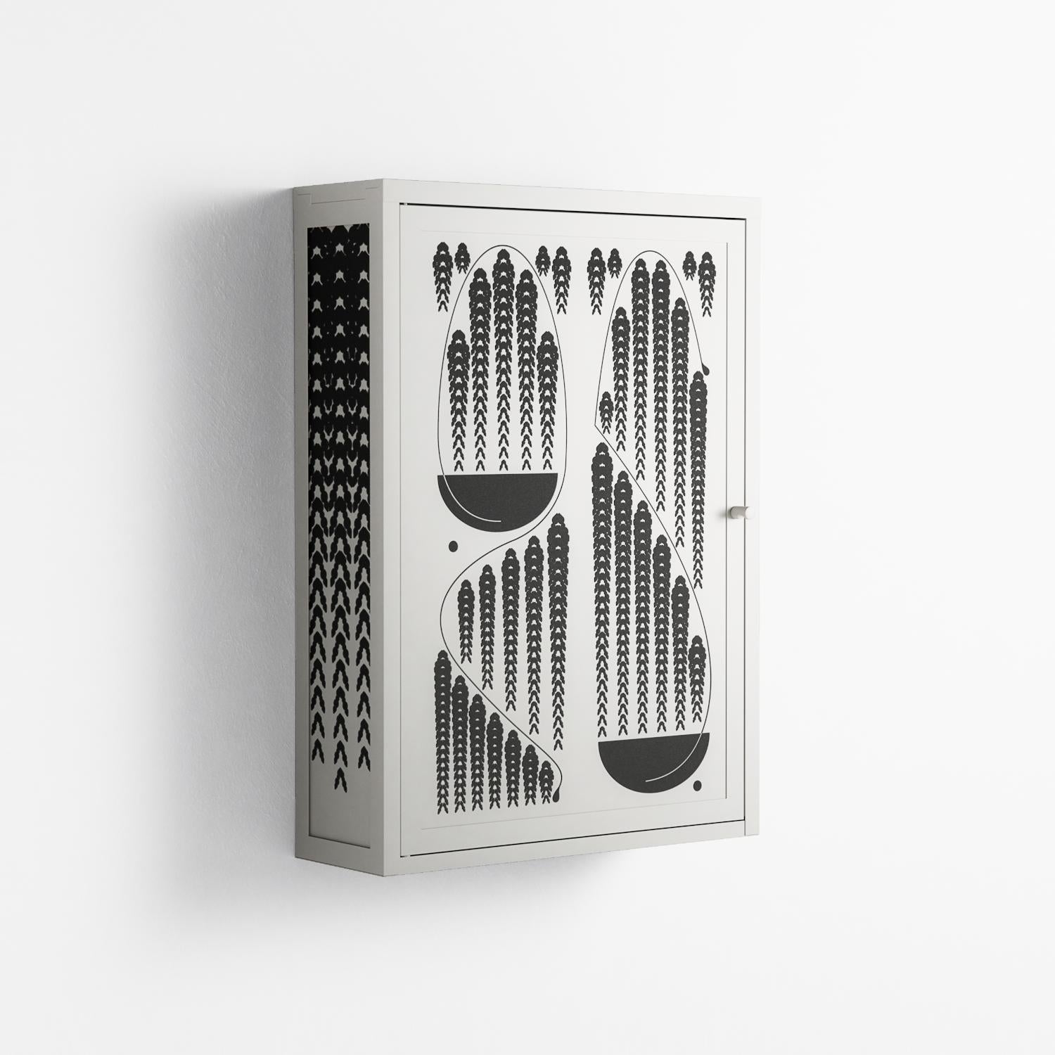 Black Fern - Wall Cabinet - Konrad Blaszczyk - Chalk - Overlay Metal