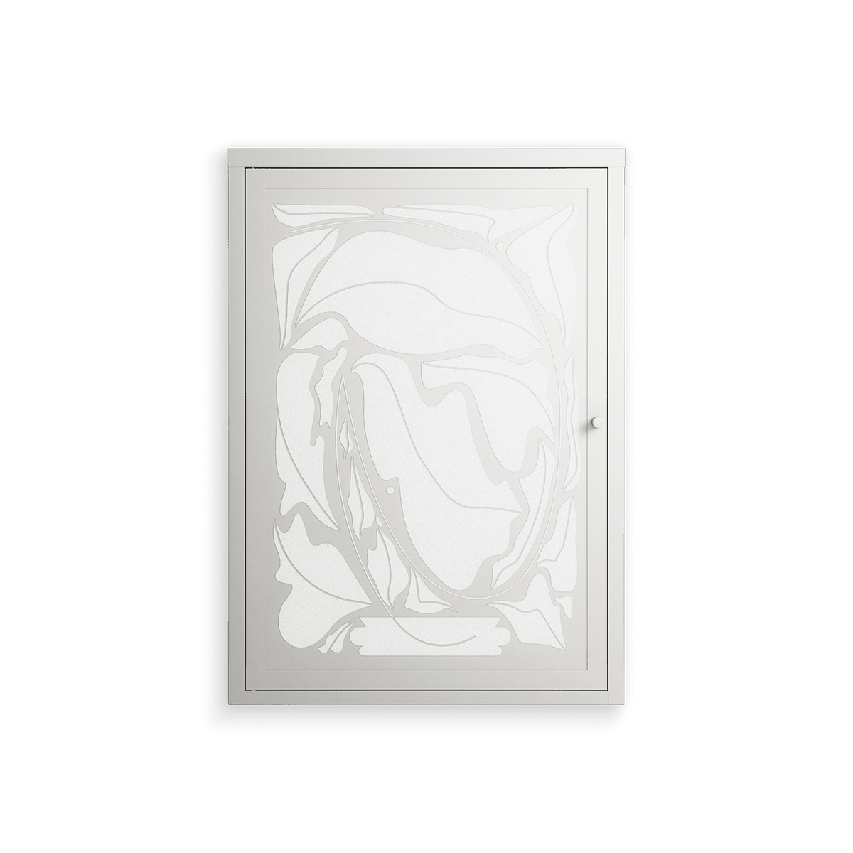 White Potted Plant - Wall Cabinet - Konrad Blaszczyk - Chalk - Overlay Metal