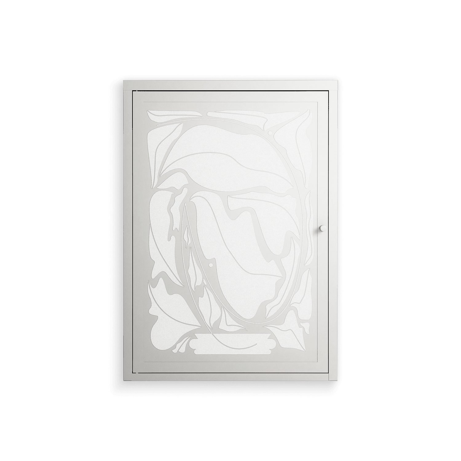 White Potted Plant - Wall Cabinet - Konrad Blaszczyk - Chalk - Overlay Metal