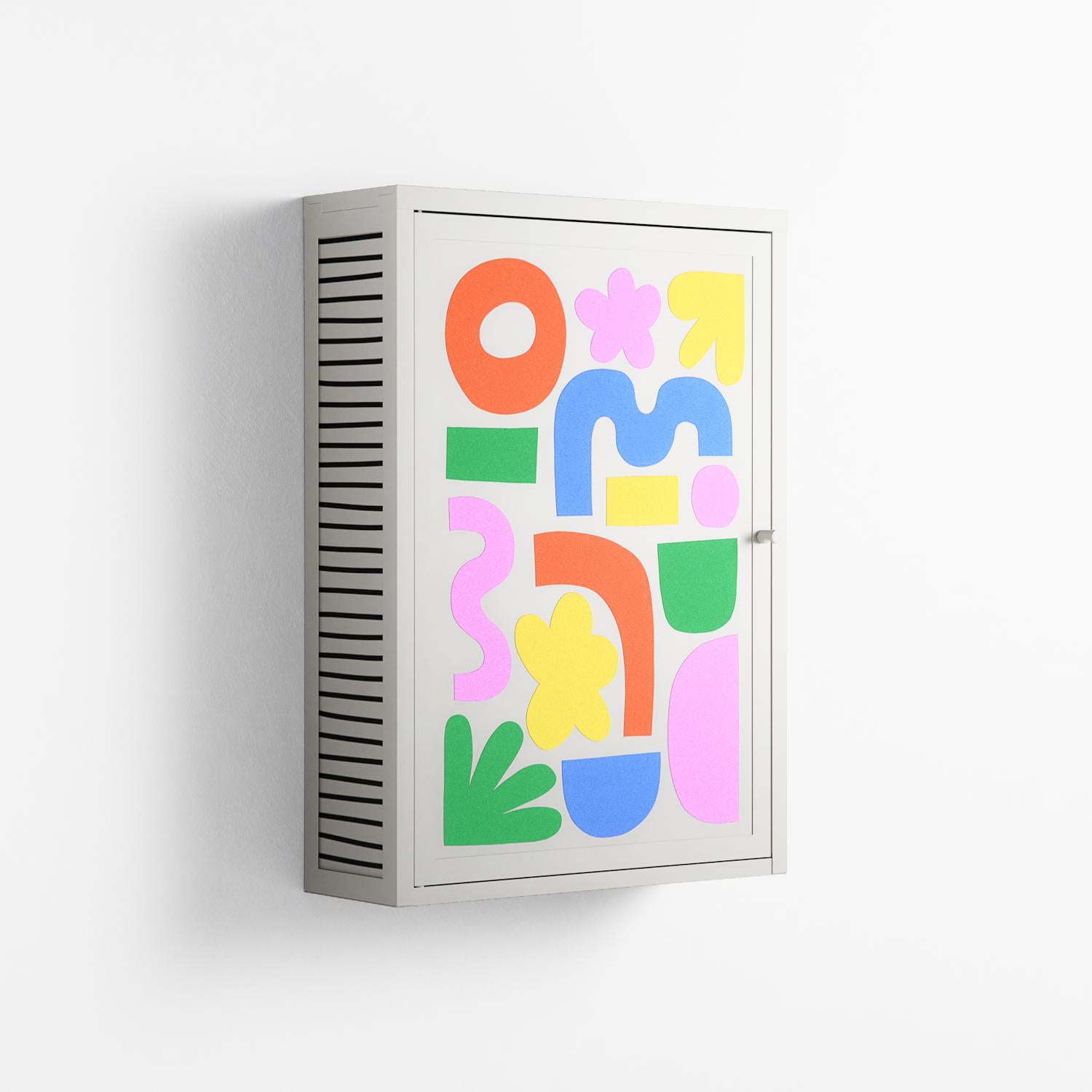 Fun Shapes - Wall Cabinet - Sandra Hutter - Chalk - Overlay Metal