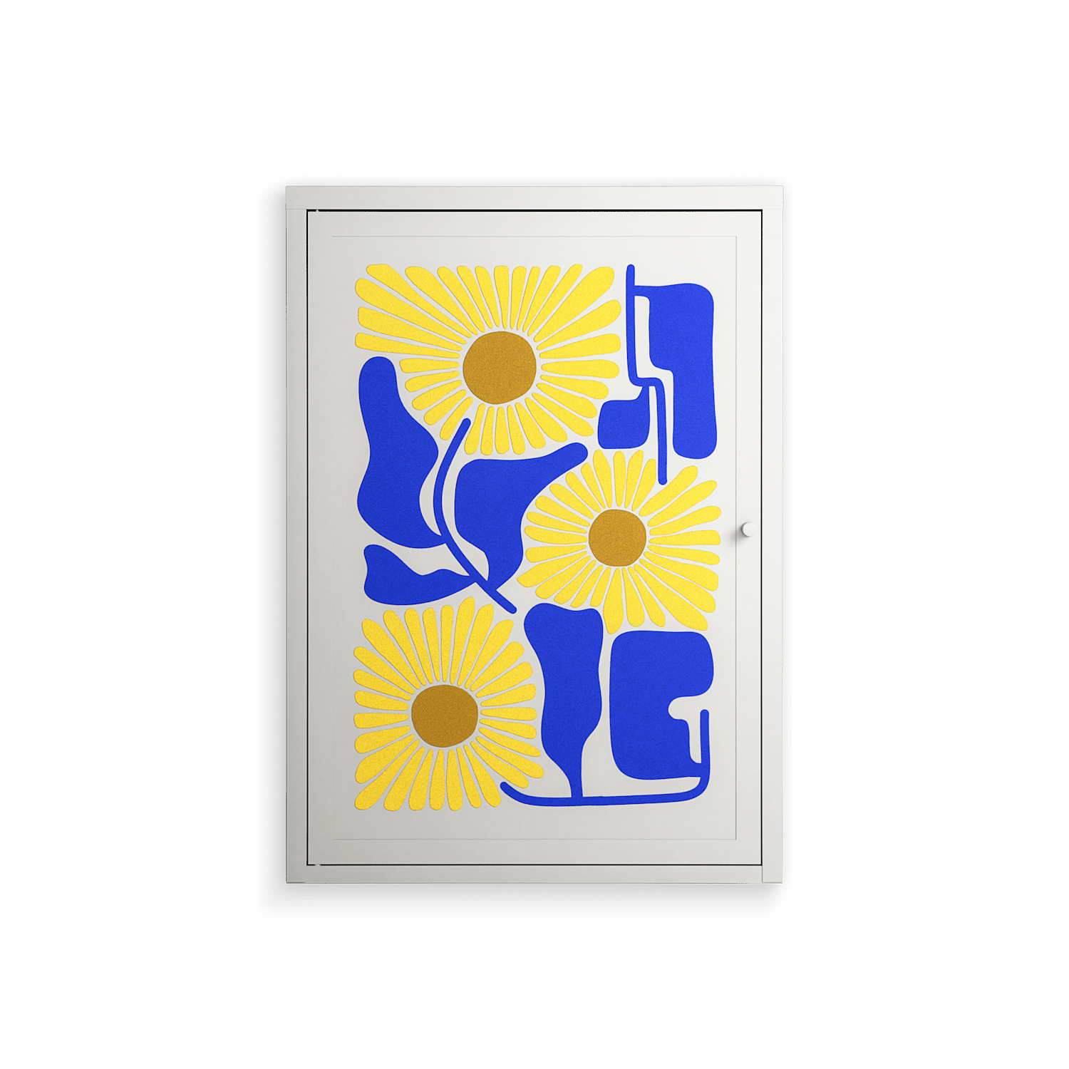 Sunflowers - Wall Cabinet - Sandra Hutter - Chalk - Overlay Metal