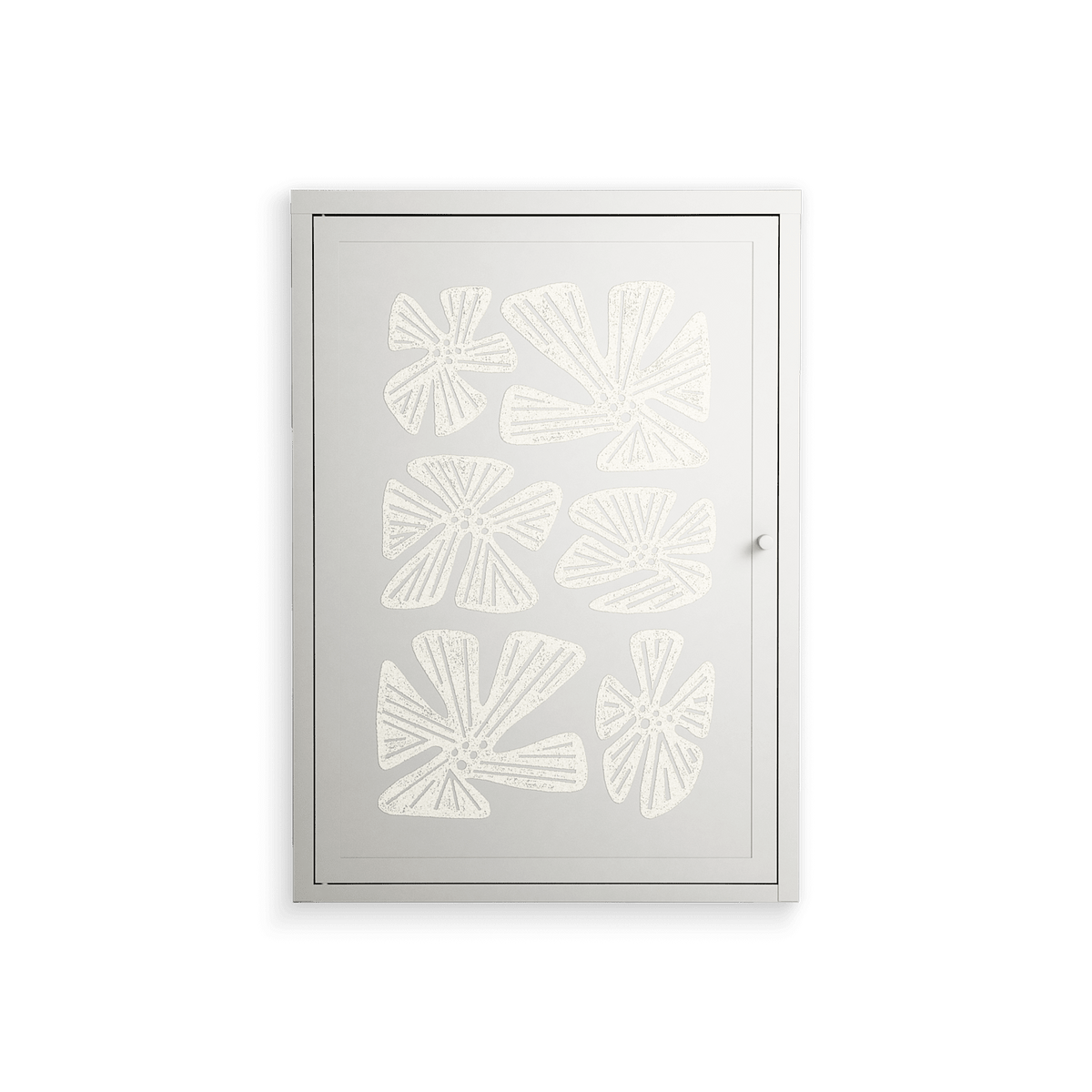 Blue Flower - Wall Cabinet - Magdalena Marchocka - Chalk - Overlay Metal