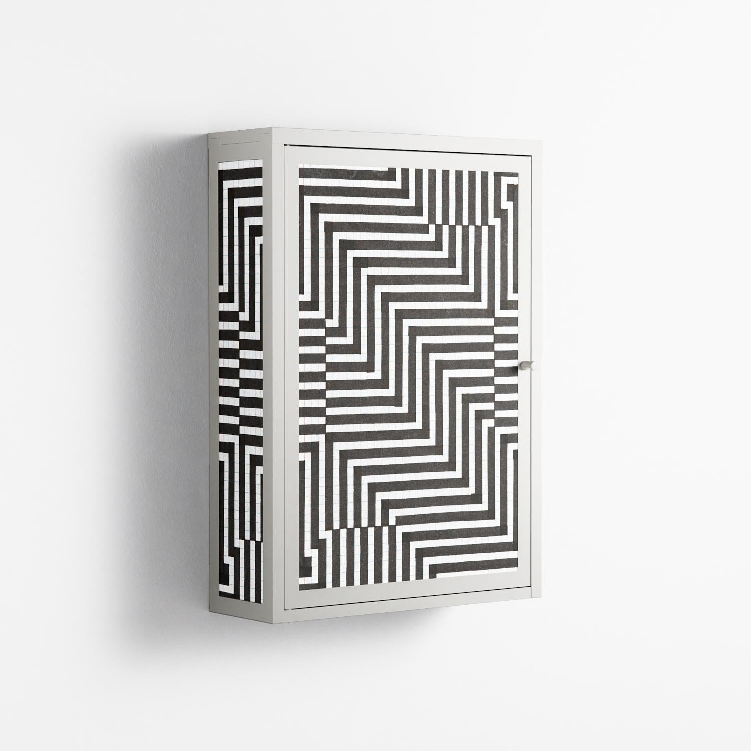 Rectangle In Rectangle - Wall Cabinet - Guido De Boer - Chalk - Overlay Metal