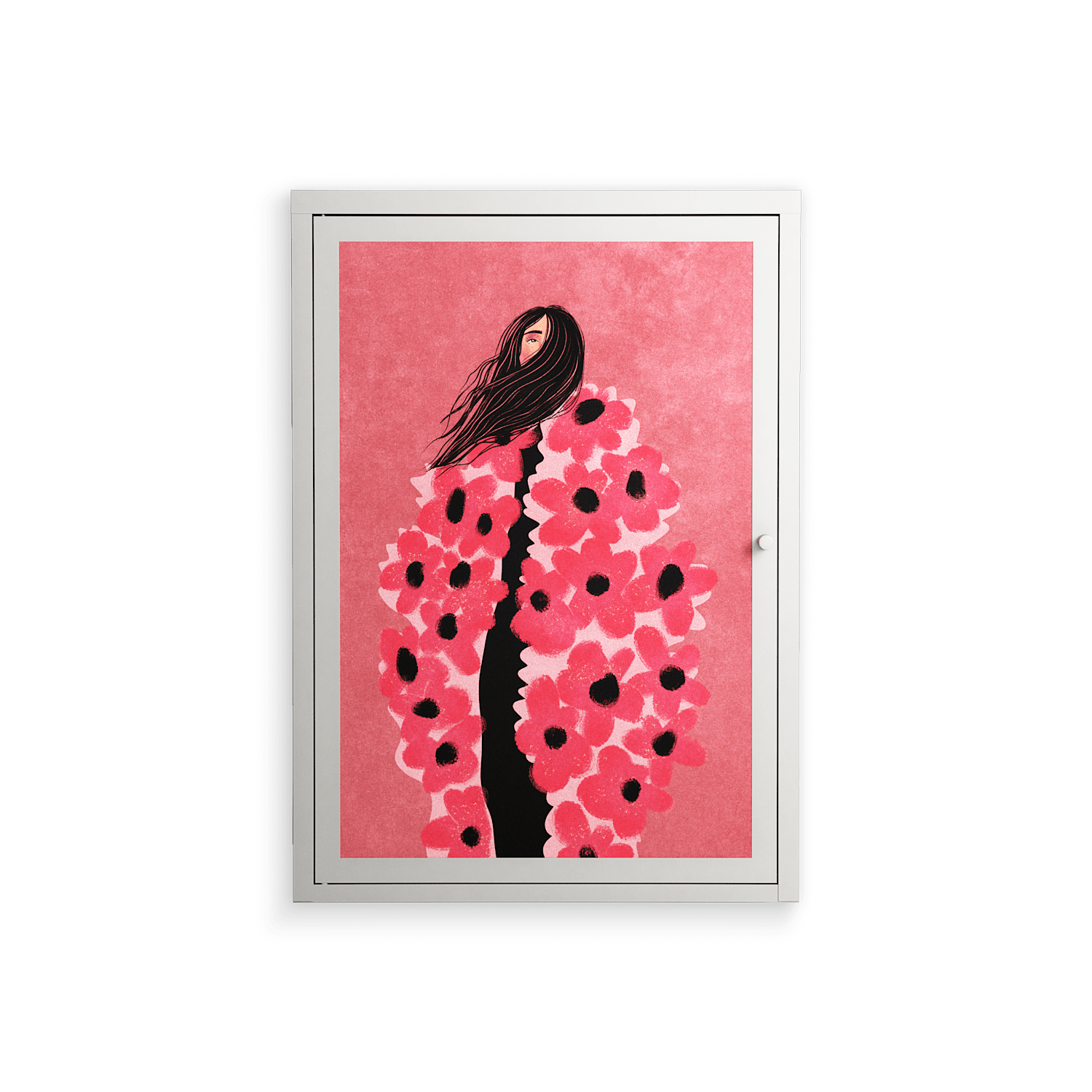 Covered in Flowers - Wall Cabinet - Raissa Oltmanns - Chalk - Overlay Metal